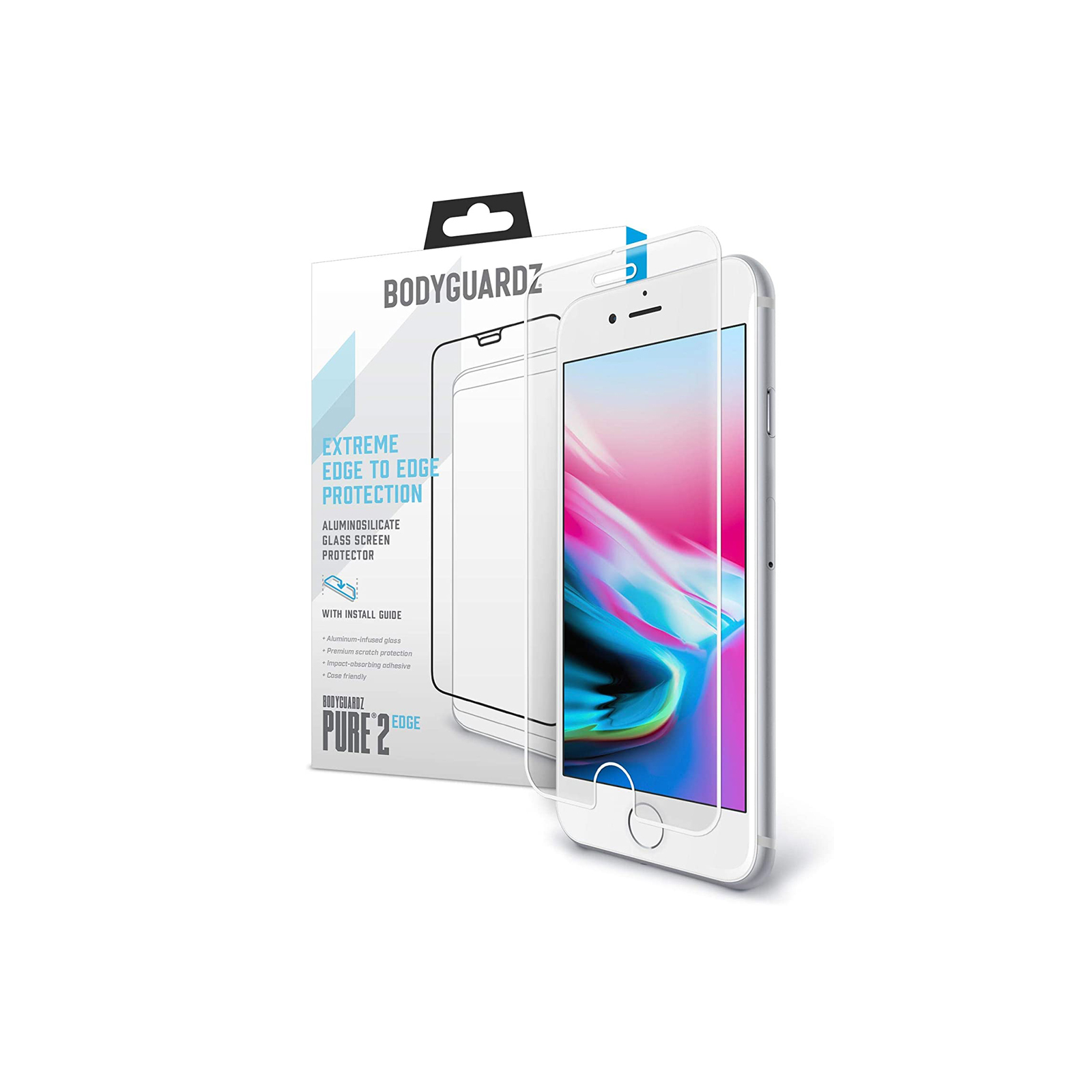 BodyGuardz ScreenGuardz Pure Tempered Glass iPhone 6s Plus/ 7Plus/ 8Plus Screen Protector - Brand New