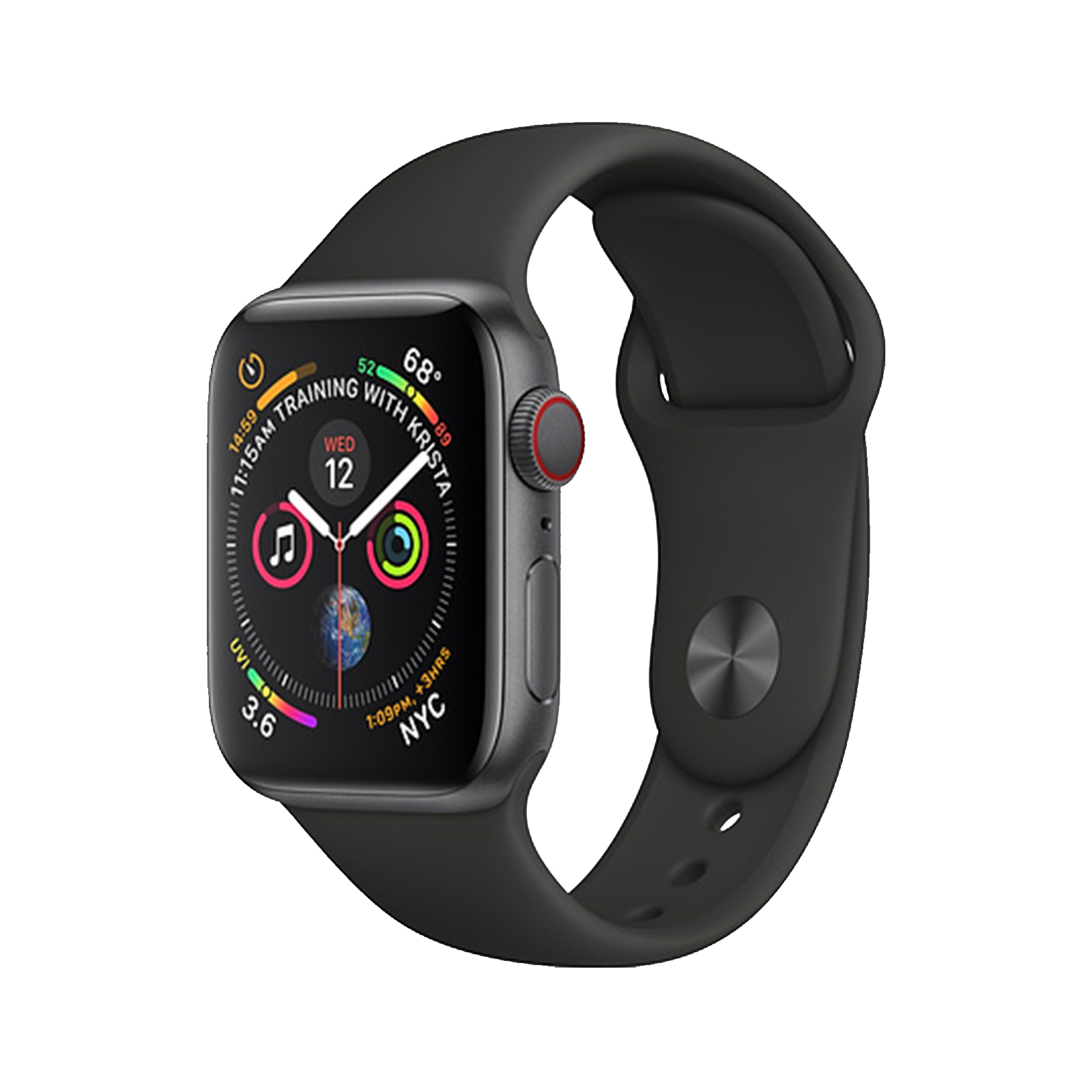 Apple Watch Series 4 [Wi-Fi + Cellular] [Aluminum] [40mm] [Black] [Good] 