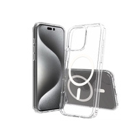 Redefine High Quality Acrylic + TPU Hybrid Transparent Case Cover with Magnetic Ring for iPhone 16 Pro